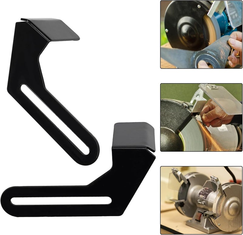 Cloudpower 2 قطع وسادة غسالة لوحة دعم طاحونة Bench Grinder، مجموعة درع أمان لوحة دعم معدنية بديلة لطاحونة Bench Grinder 126x56mm لطاحونة من نوع 150/200 باللون الأسود - Image 4